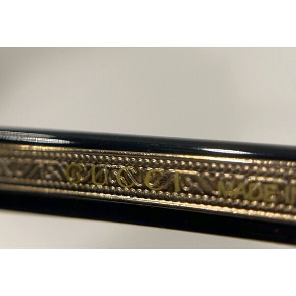 Gucci 58mm Round Cat Eye Sunglasses Black Gold